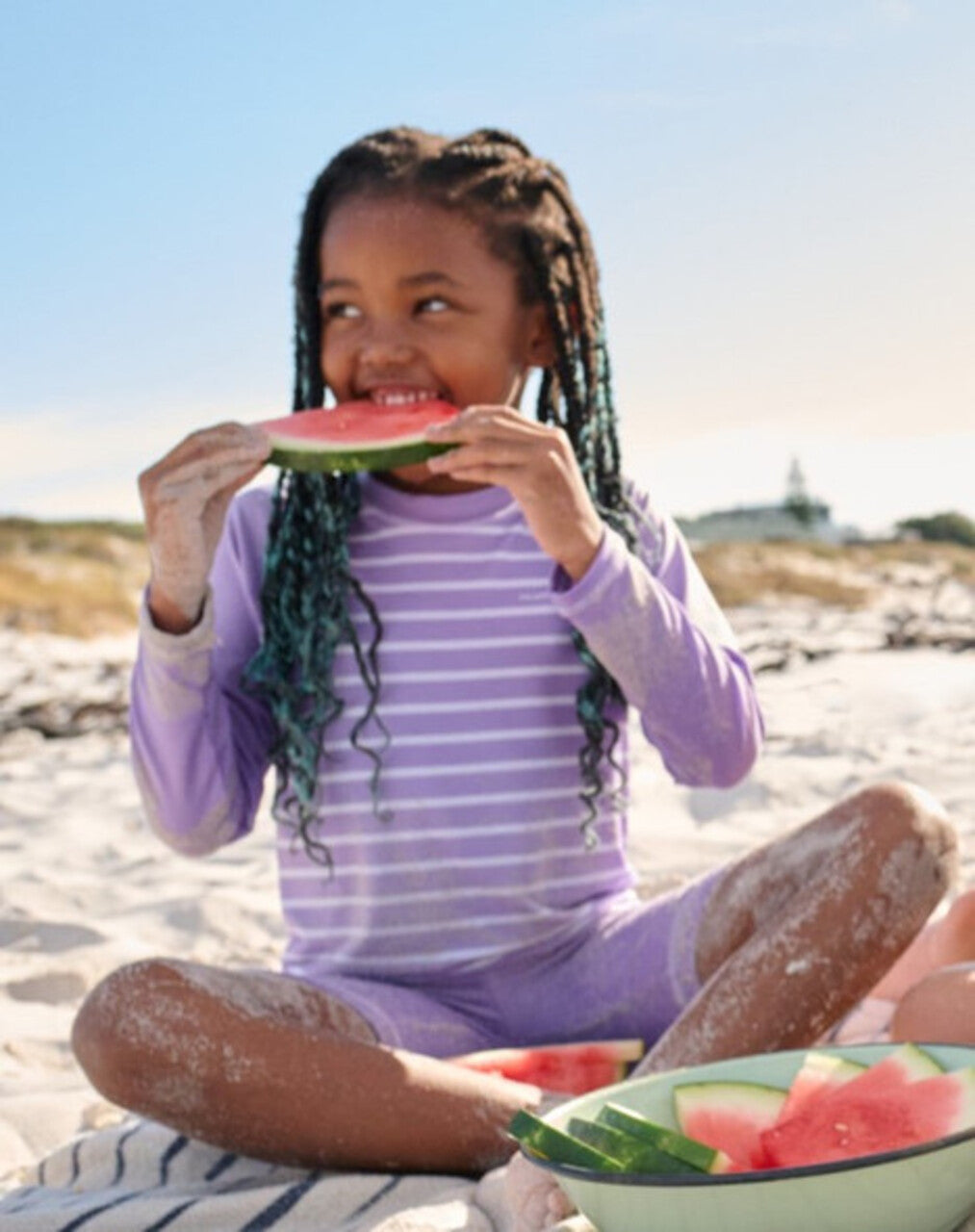 Kids UV Eco Classic Stripe Rash Guard Top- UV 50+ | Polarn O. Pyret