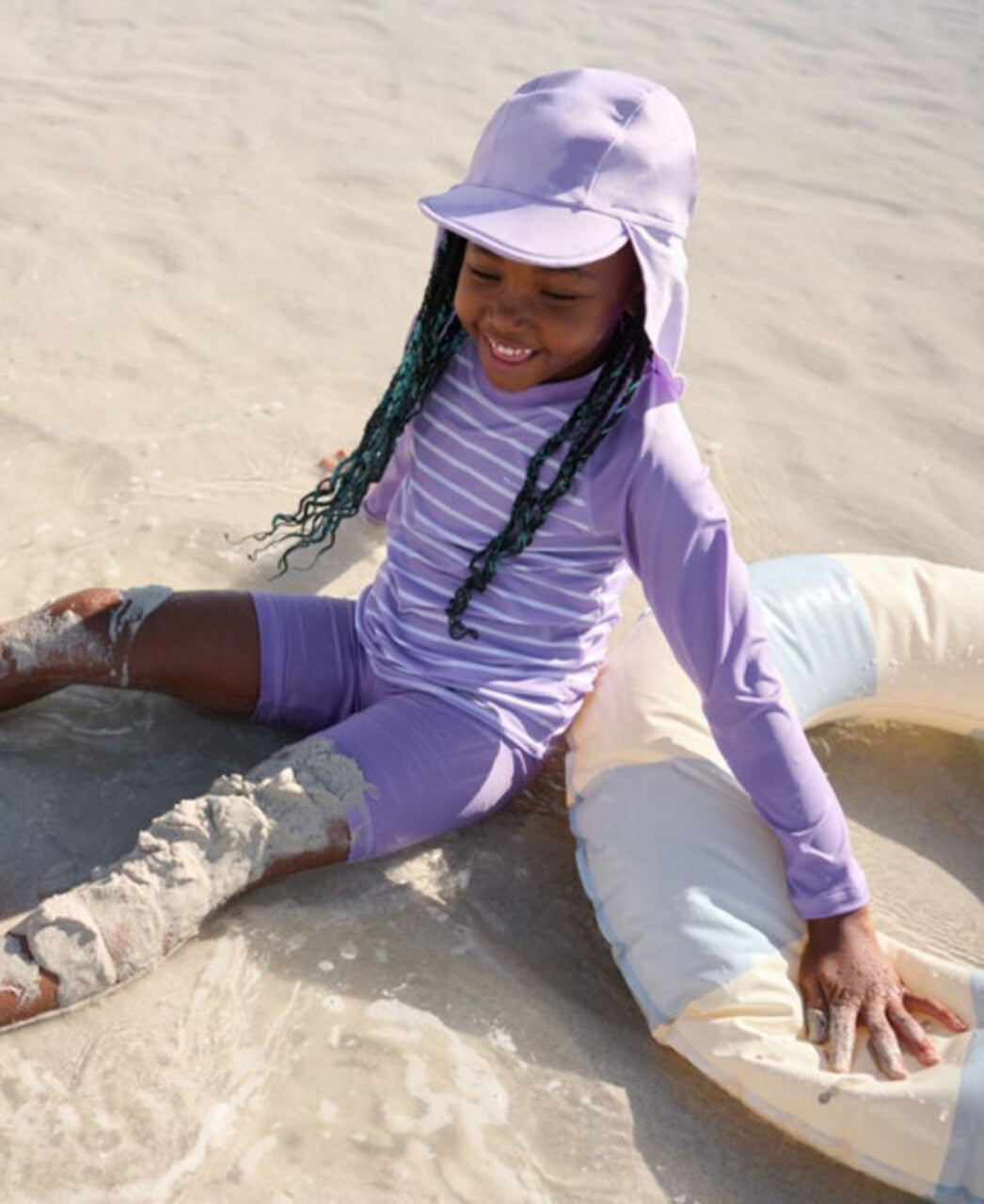 Kids UV Eco Rash Guard Swim Shorts-Viola-UV 50+ | Polarn O. Pyret