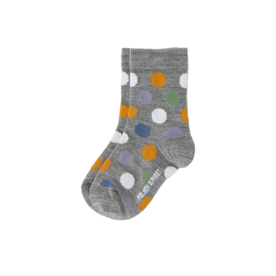 Kids Merino Wool Socks - Dotty Print | Polarn O. Pyret | #color_grey-melange