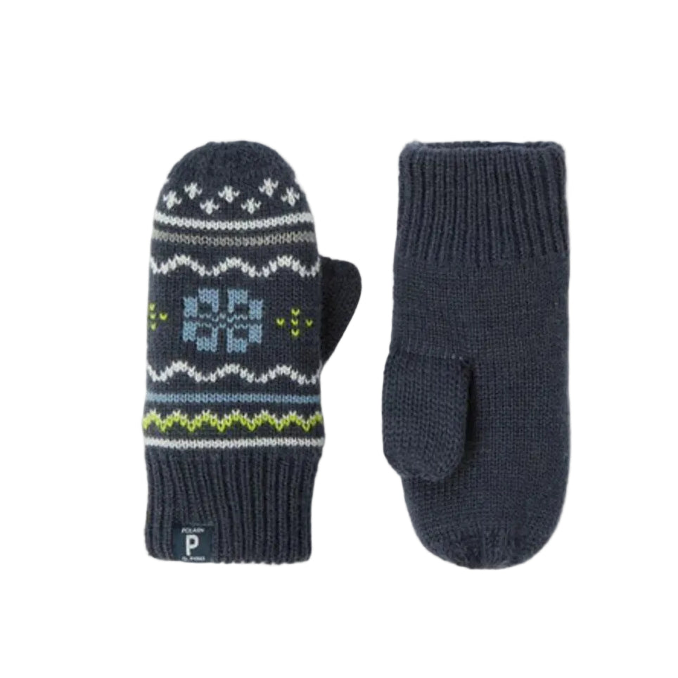 Kids Soft Scandi Jacquard Merino Wool Mitten | Polarn O. Pyret | #color_mood-indigo