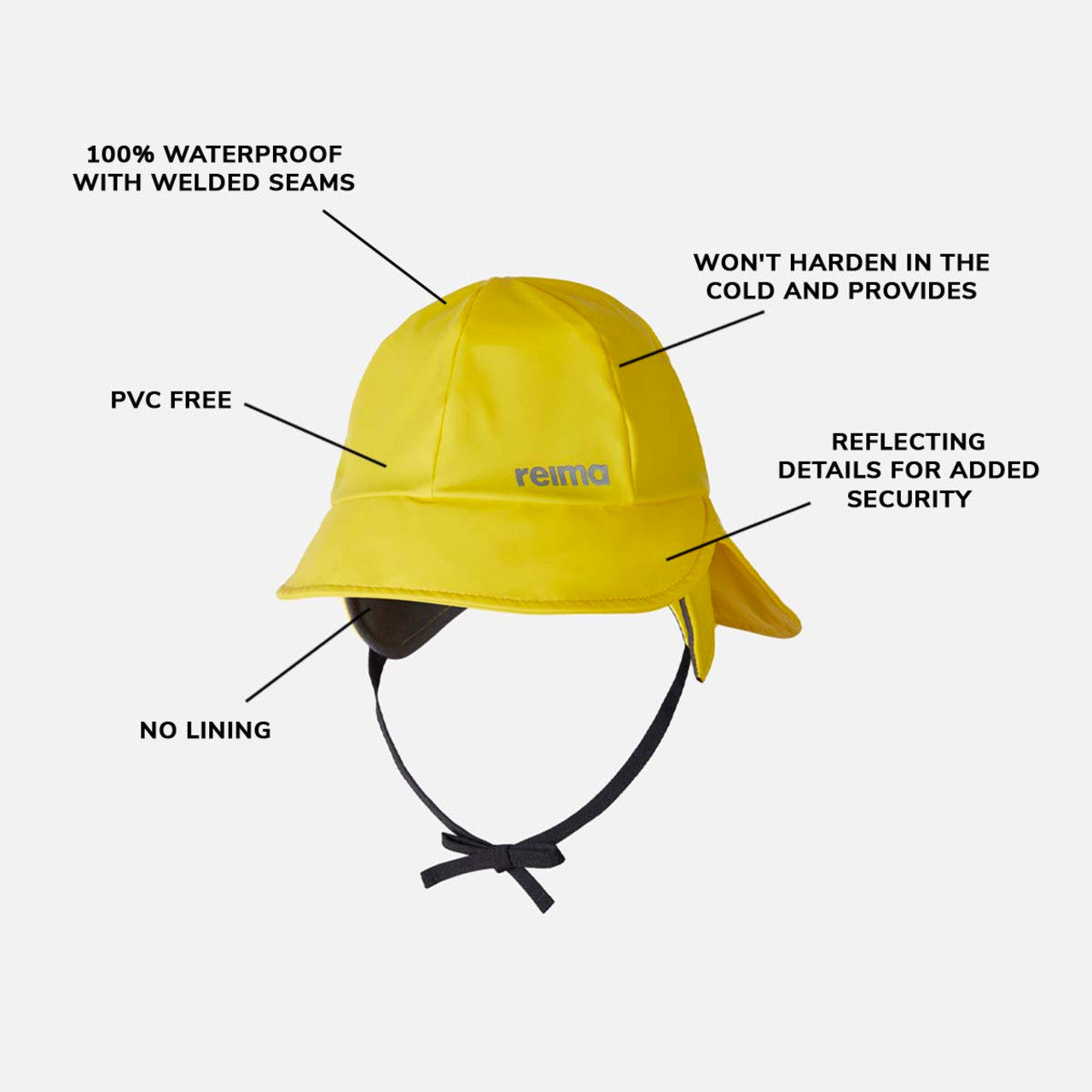 Kids Waterproof Rainy Rain Hat - Unlined, PU | Reima
