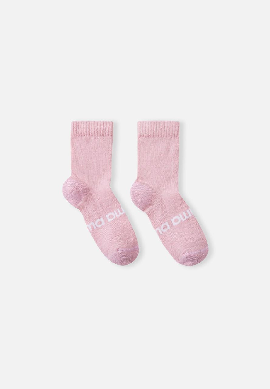 Kids Lighter Wool Blend Liki Everyday Socks - High Wick | Reima #color_pale-rose