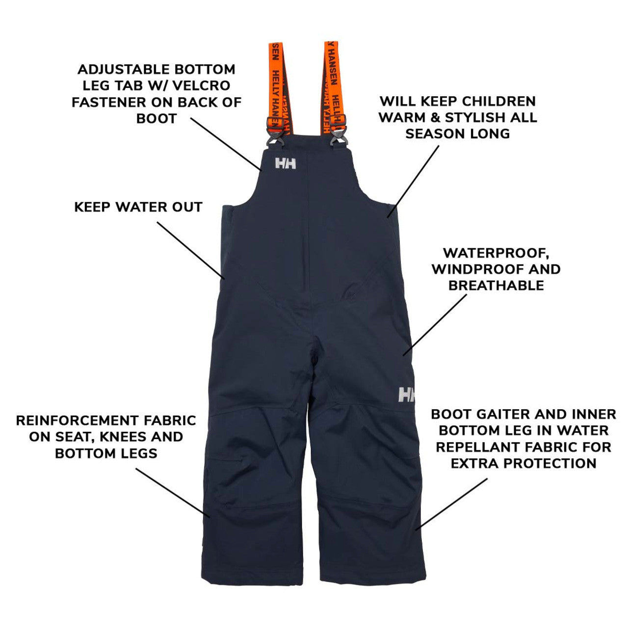 Kids Waterproof Rider Snow Pants – Insulated | Helly Hansen #color_navy