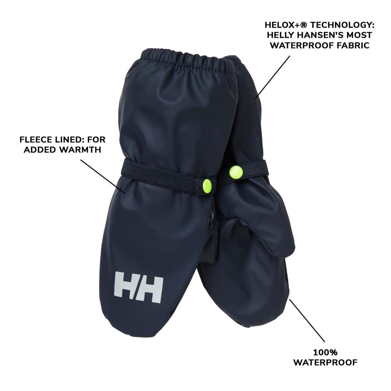 Kids Fleece-Lined Bergen Waterproof Rain Mittens – Lined, Shorter Cuff | Helly Hansen