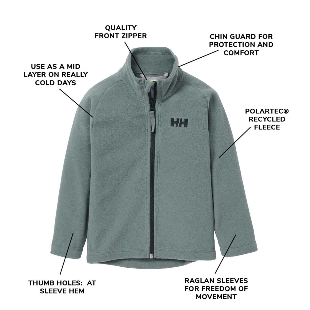Kids Lightweight Fleece Daybreaker 2.0 Jacket – Zippered | Helly Hansen
