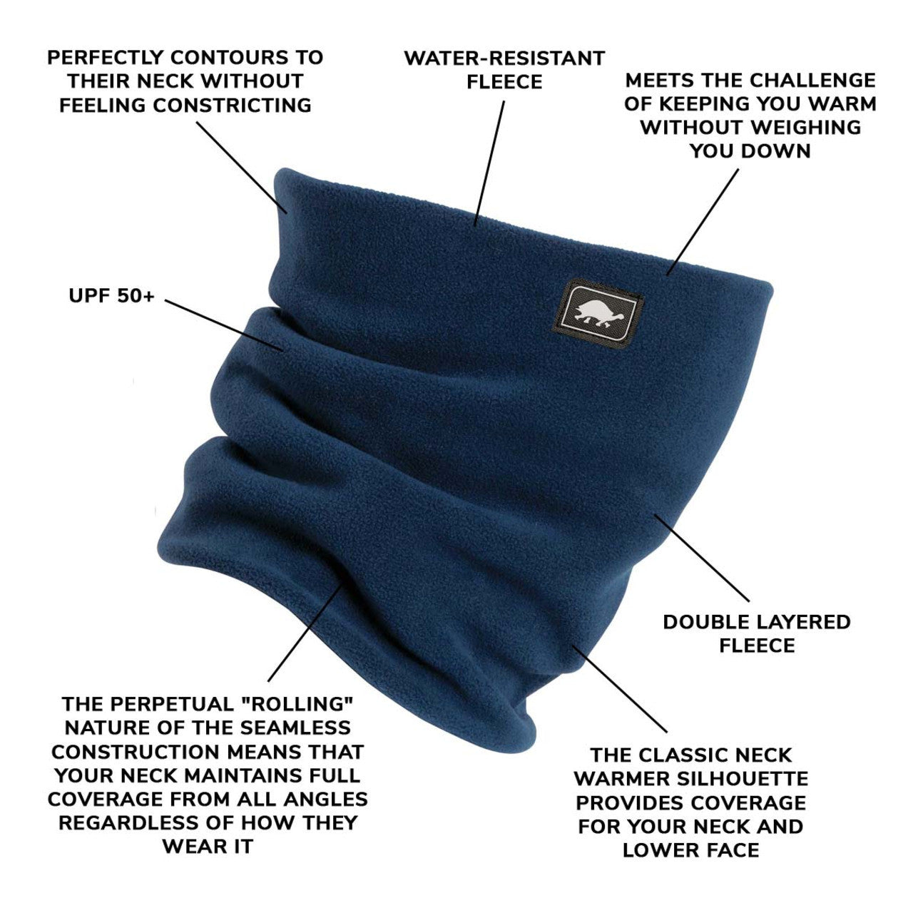 Kids Chelonia 150 Fleece Double Layer Neck Tube | Turtle Fur #color_navy
