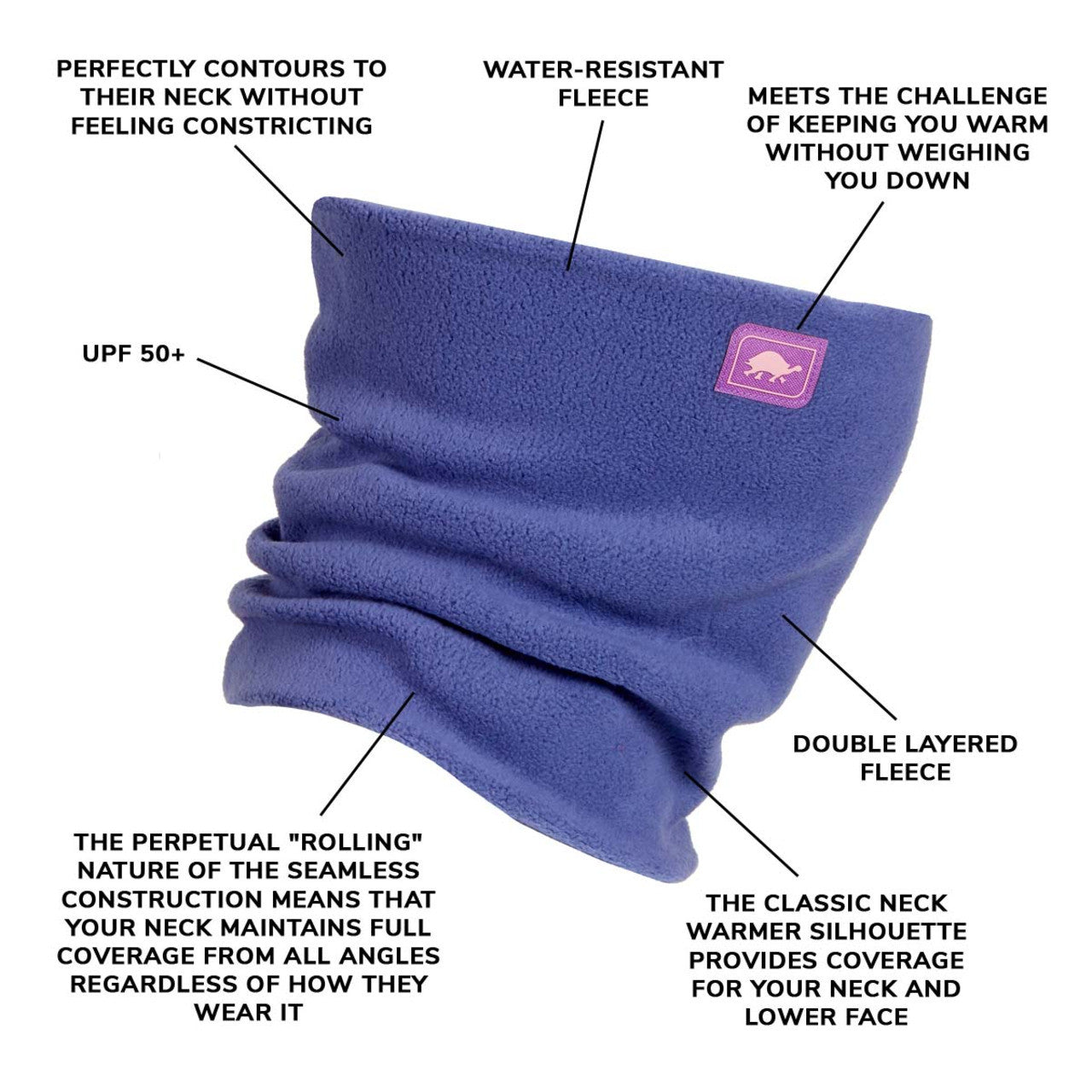 Kids Chelonia 150 Fleece Double Layer Neck Tube | Turtle Fur #color_ice-blue