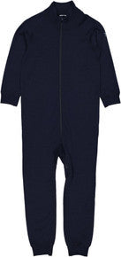 Baby & Kids One Piece Merino Wool Terry Romper | Polarn O. Pyret #color_navy