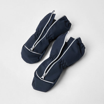 Kids Easy Zip On and Off Fleece Lined Shell Cuff Mittens | Polarn O. Pyret