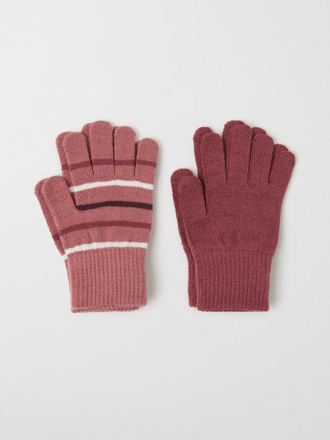 Kids 2-Pack Eco Magic Gloves | Polarn O. Pyret #color_mesa-rose