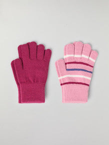 kids-2-pack-eco-magic-gloves-striped-polarn-o-pyret | #color_pink-stripe