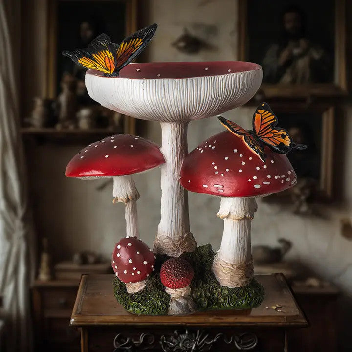 Toadstool Mushrooms with Butterflies