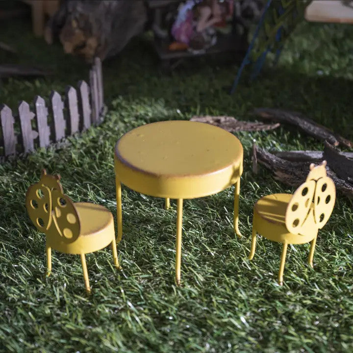 Fairy Garden Metal Table & Chair Set