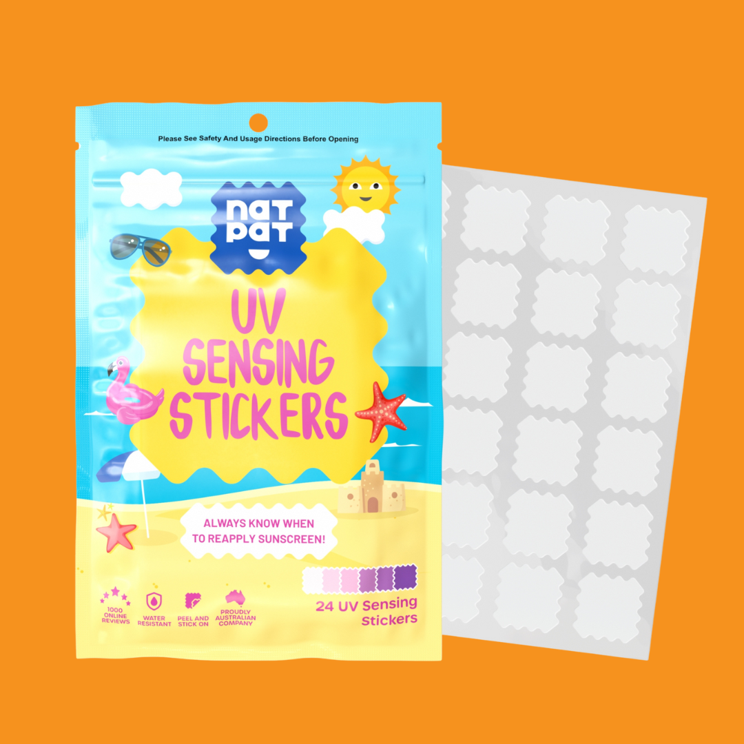 Kids UV Detection Stickers – NatPat SunnyPatch – Sunscreen Reminder 24 Pack