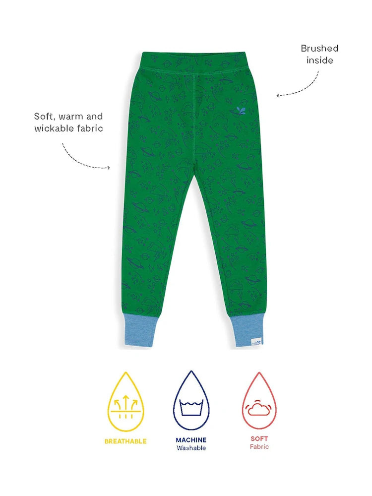 Kids Synthetic Drift Thermal Base Layer Bottom - Cotton Blend, Breathable, PJ | Muddy Puddles