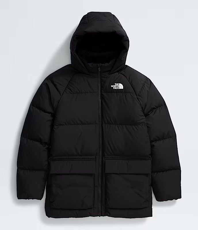 Youth The North Face Down Fleece Lined Short Parka | The North Face #color_black