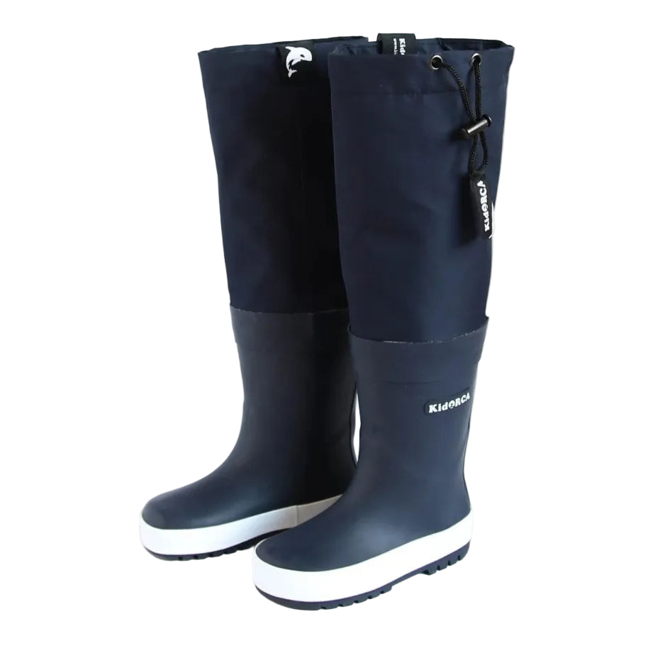 Kids Rain Boots with Above Knee Waders - Waterproof | KidORCA #color_navy