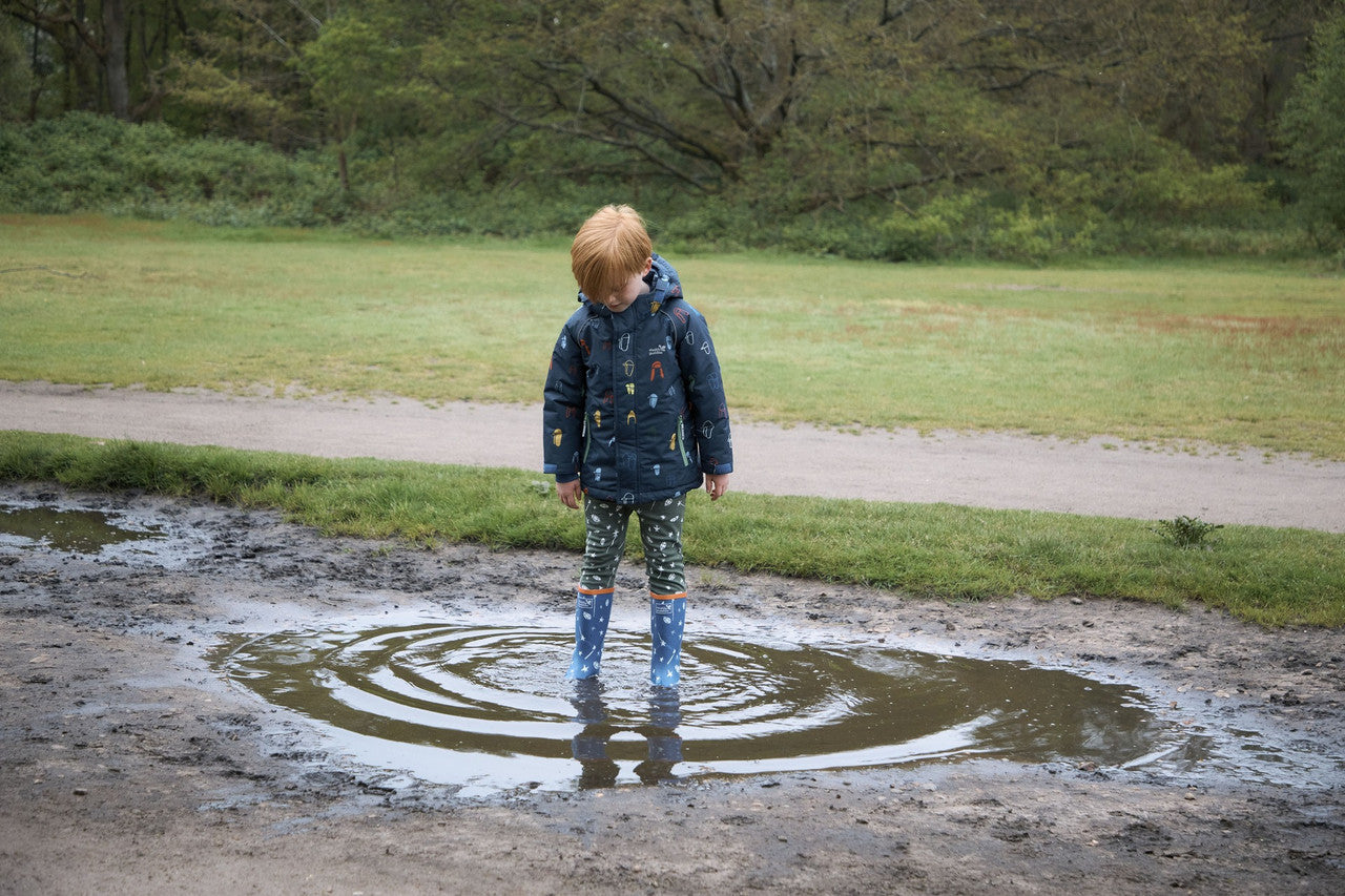 Kids Waterproof Blizzard Ski Jacket - Insulated, Trapper Print | Muddy Puddles