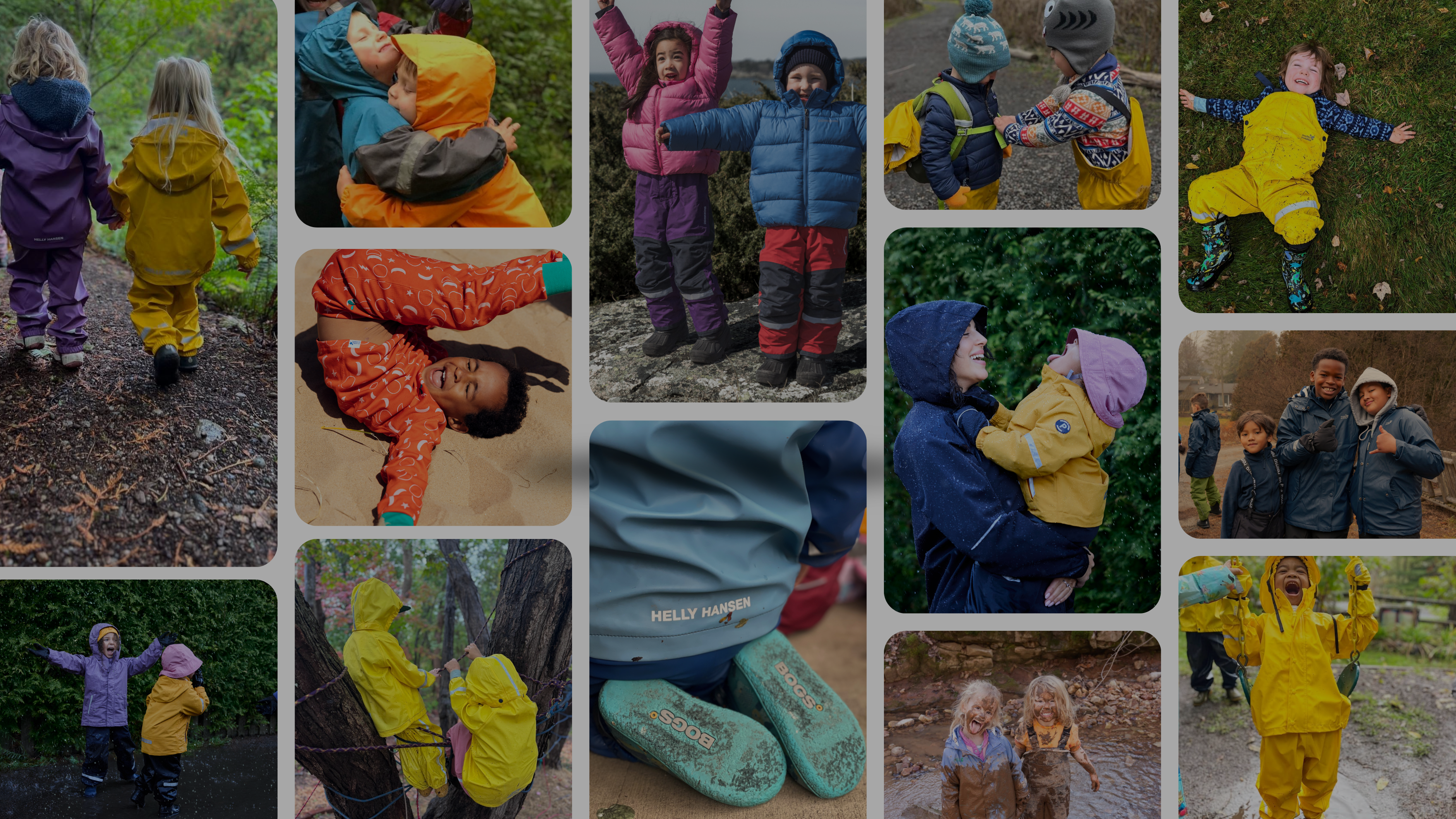 A celebration of Outdoor School Shop 5th Anniversary- a collage of programs they have supported in getting kids outdoors in good gear