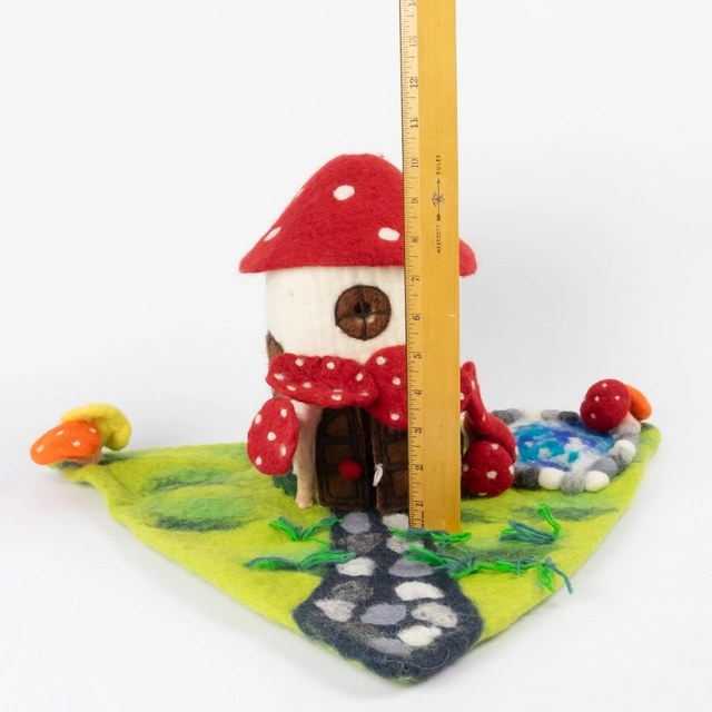 Magic Mushroom Felt Fairy Playhouse - For Finger Puppets