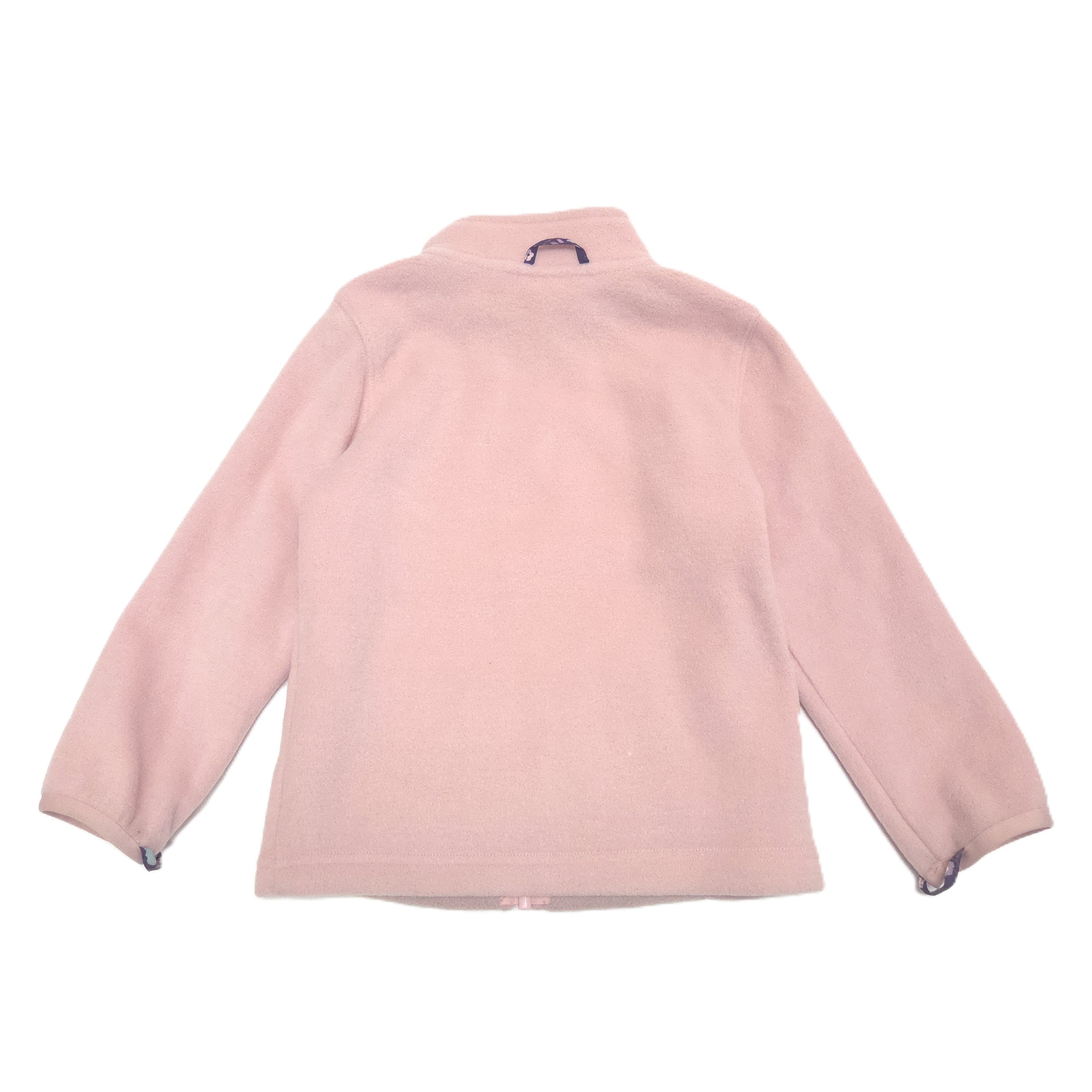 A light pink long-sleeve fleece inner jacket shown from the back.