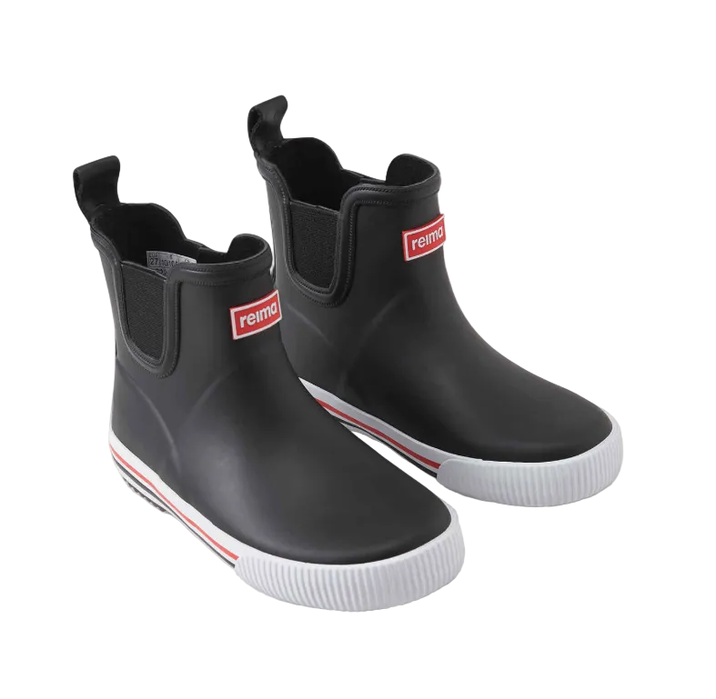 Kids Waterproof Ankles Rain Boots - Easy Slip On | Reima #color_black
