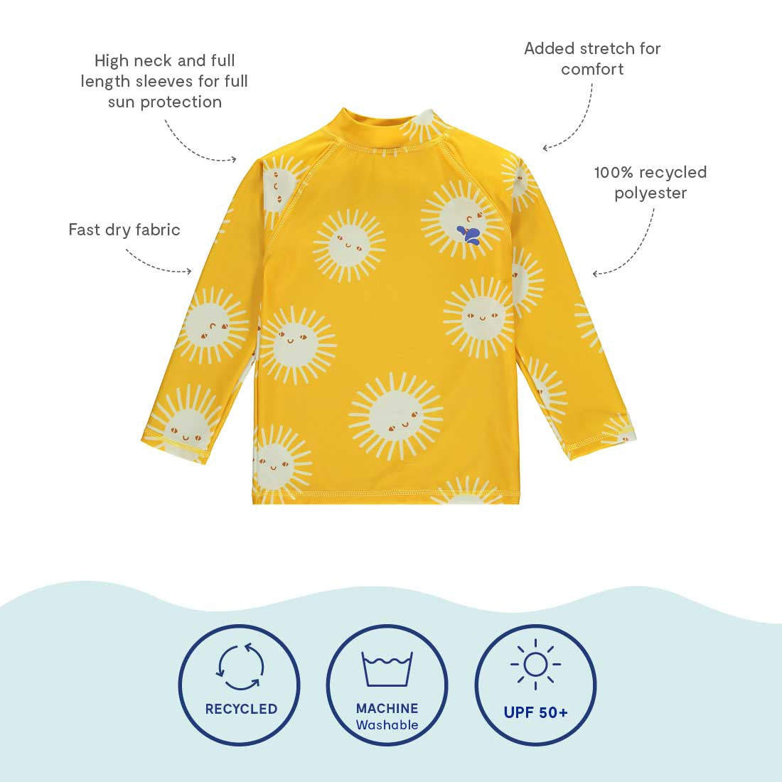 Kids UV Protective Rash Guard Top - 50+, Sunshirt | Muddy Puddles