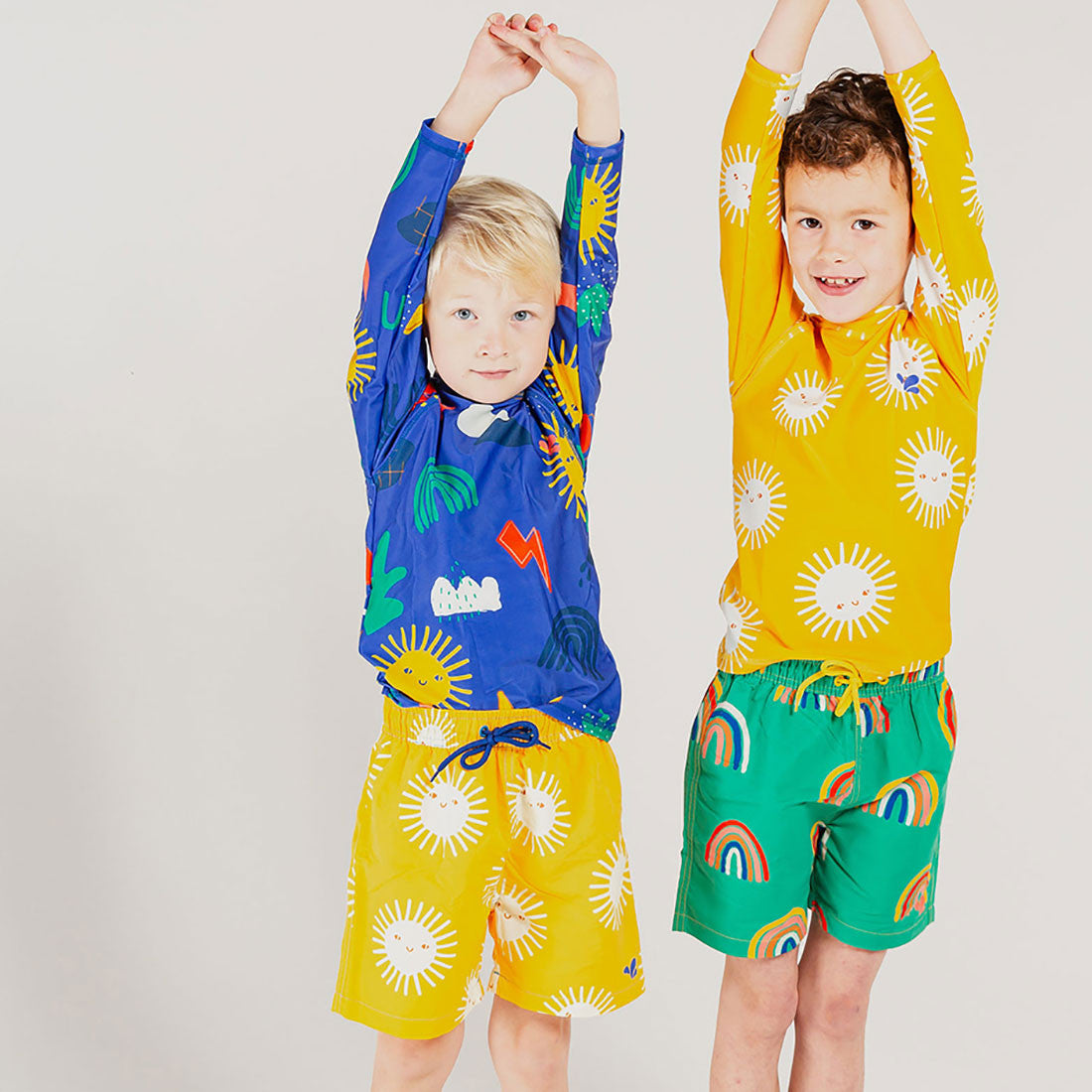 Kids UV Protective Swim Trunks - 50+, Sun Shorts | Muddy Puddles