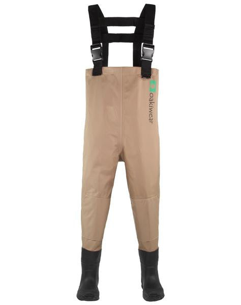 Kids Neoprene Breathable Waders - Tan | Oaki #color_tan