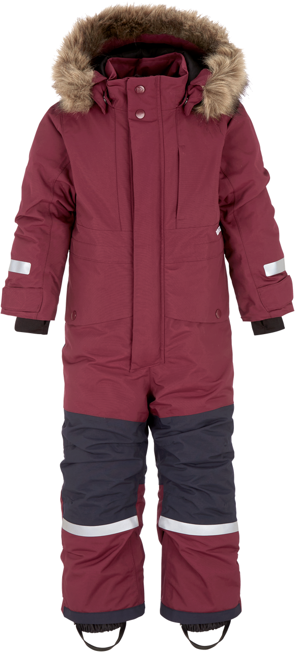 Kids Waterproof Bjarven Winter Snowsuit | Didriksons #color_rusty-wine