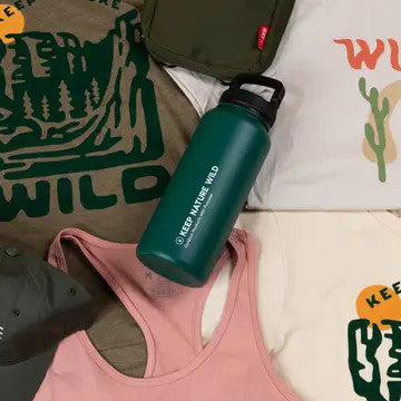 Keep Nature Wild Insulated 32oz Water Bottle with Handle Clip