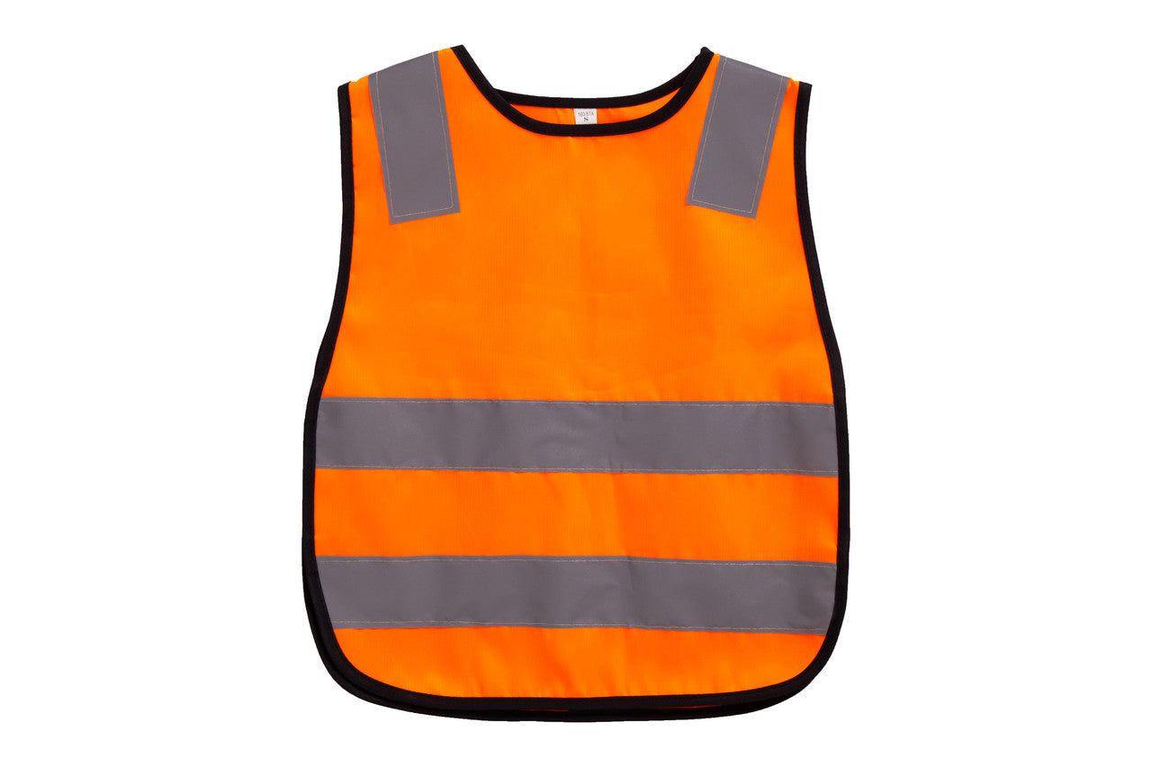 Kids Safety Vest- Orange #color_orange-reflective