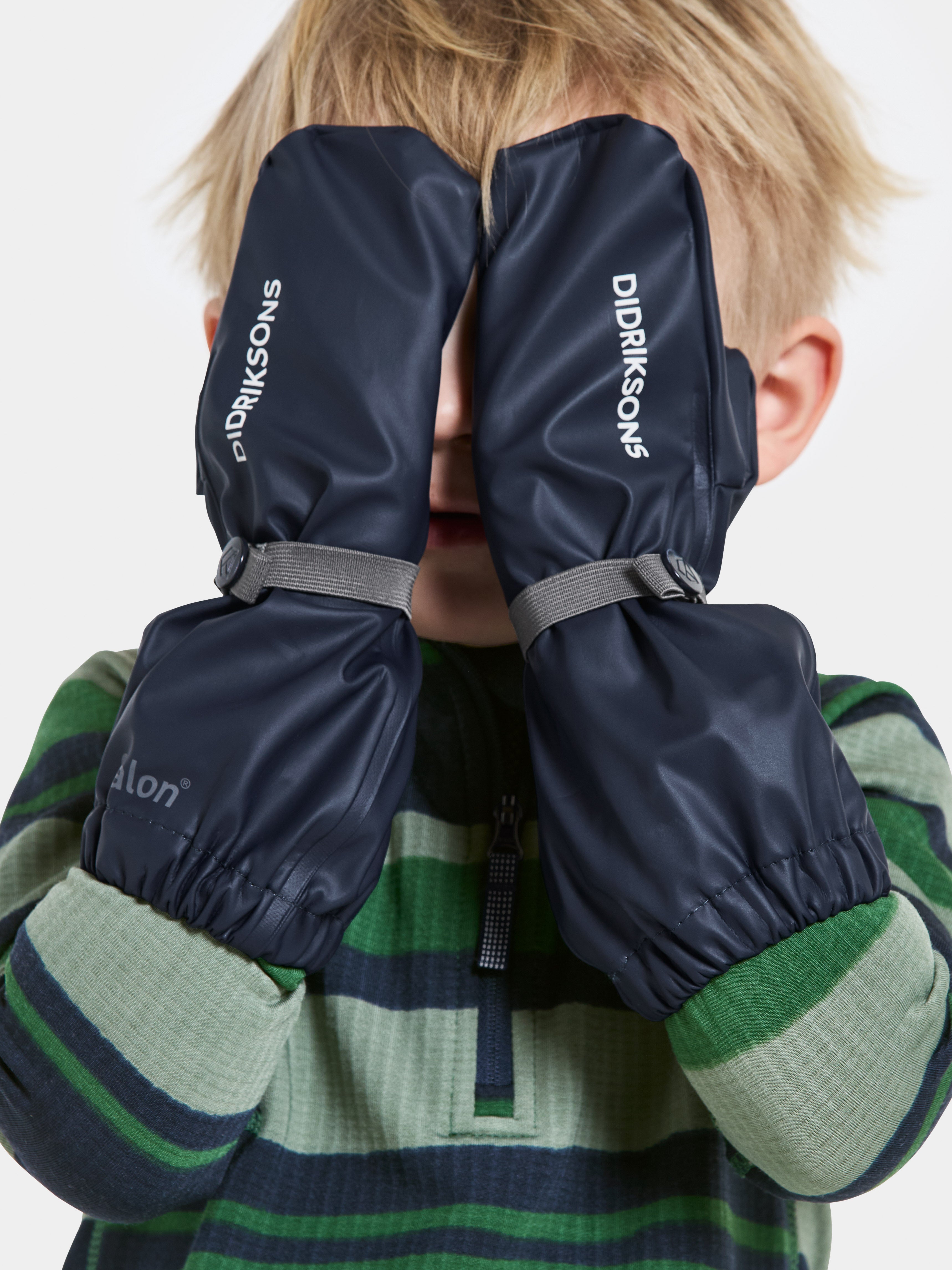 Kids Unlined Long Cuff Rain Mittens– Waterproof, PU | Didriksons