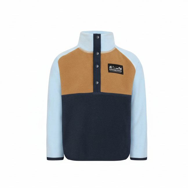 Kids Monte Fleece Jacket – Half Button | Didriksons #color_navy