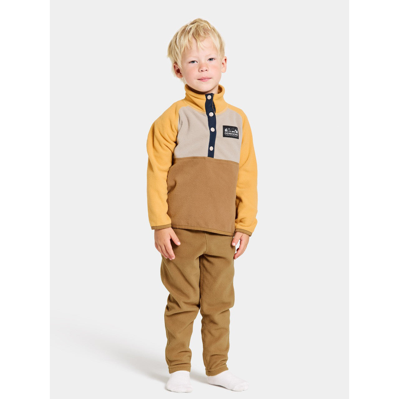 Kids Monte Fleece Jacket – Half Button | Didriksons #color_cumin