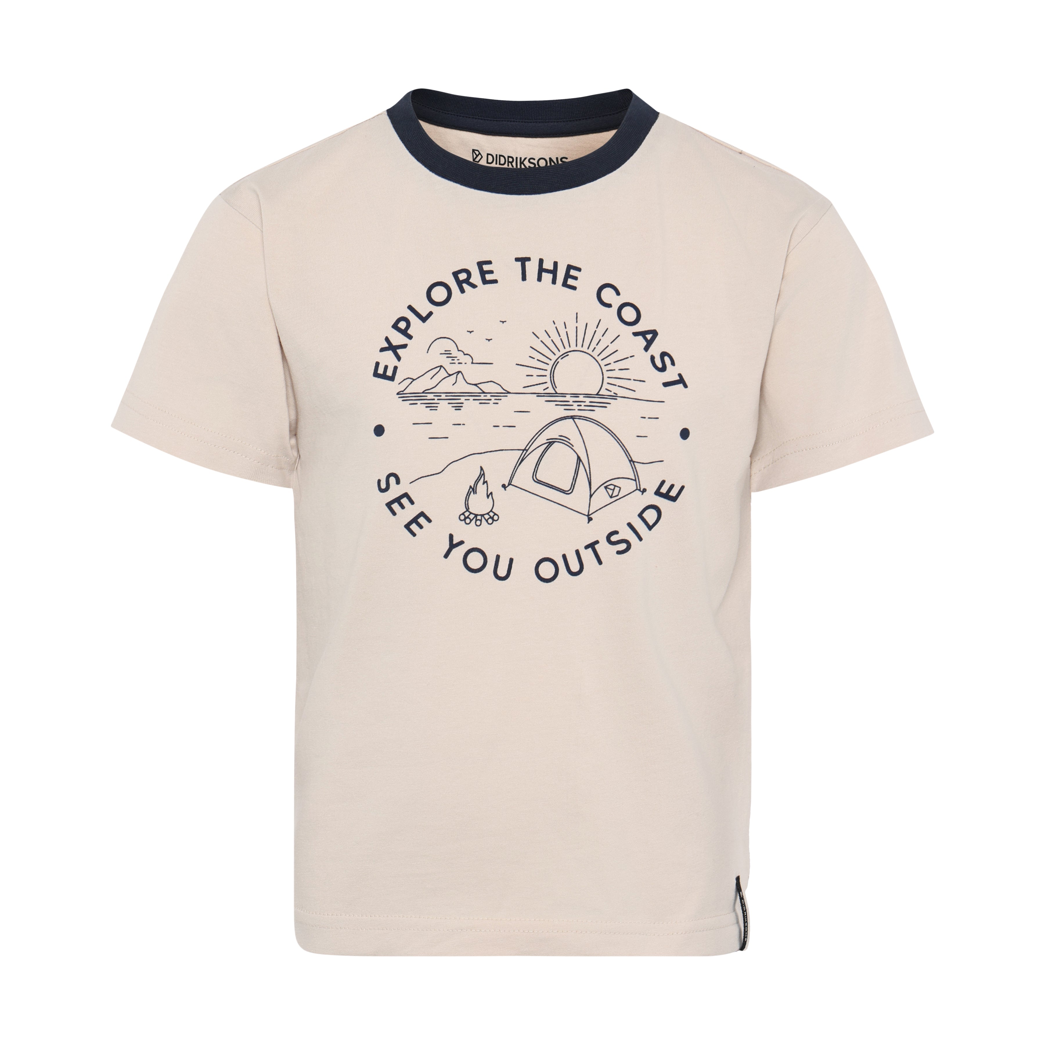Kids Mynta See you Outside T-shirt | Didriksons | #color_sand-beige