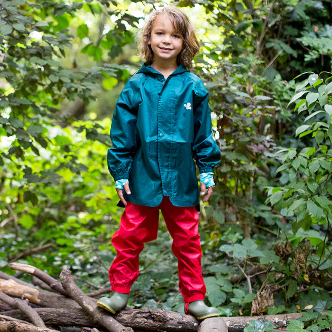 Kids Waterproof Originals Rain Pant- Unlined Pull On, Zip and Storm Flap | Muddy Puddles