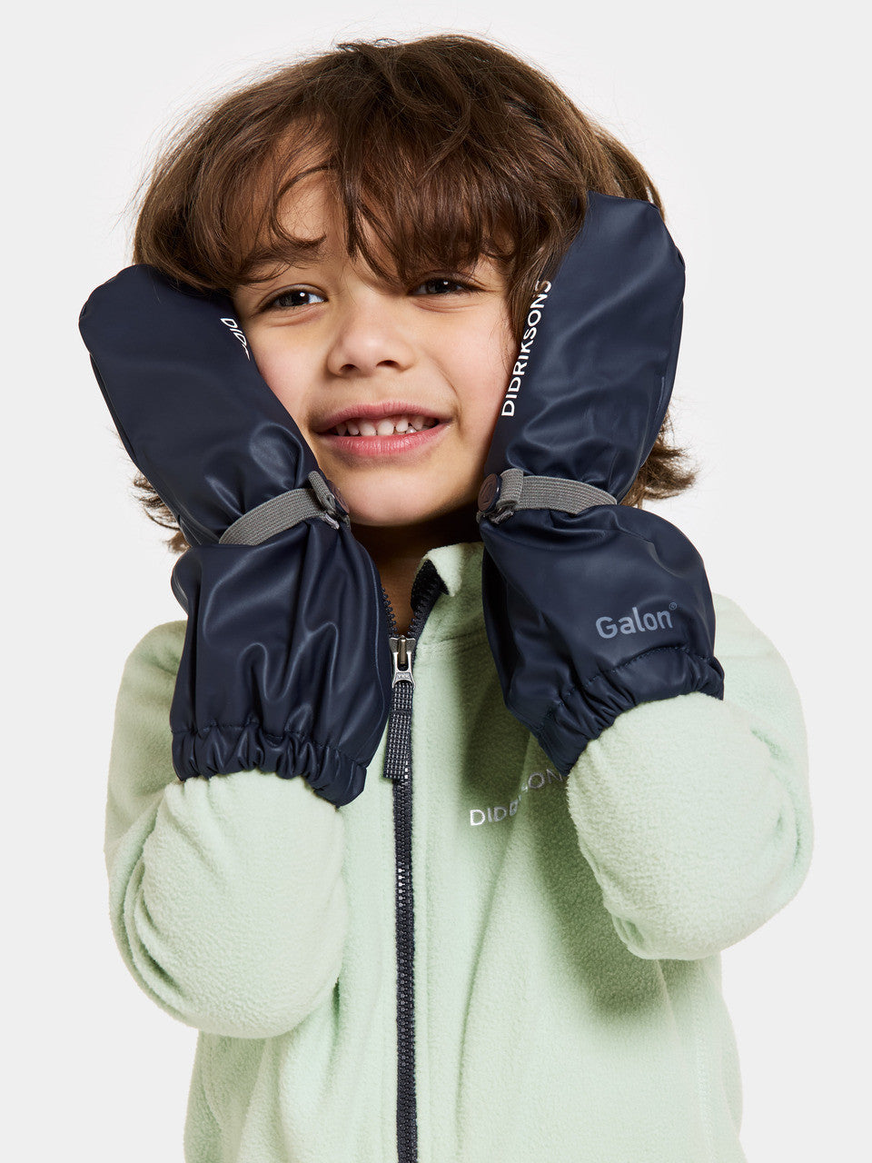 Kids Long Cuff Fleece Lined Rain Mittens – Waterproof, PU | Didriksons