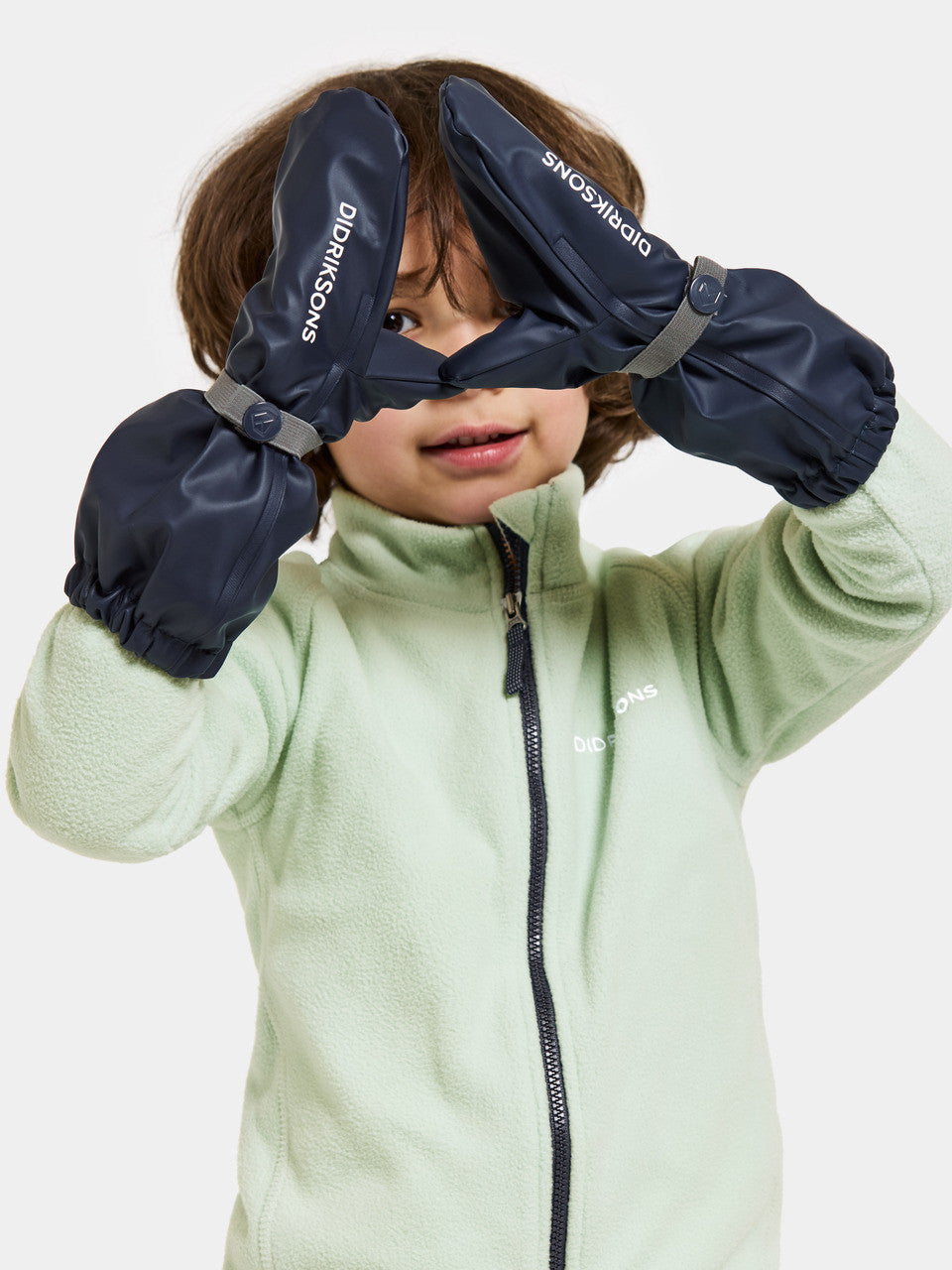 Kids Long Cuff Fleece Lined Rain Mittens – Waterproof, PU | Didriksons