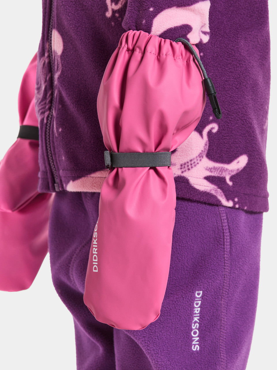 Kids Long Cuff Fleece Lined Rain Mittens – Waterproof, PU | Didriksons