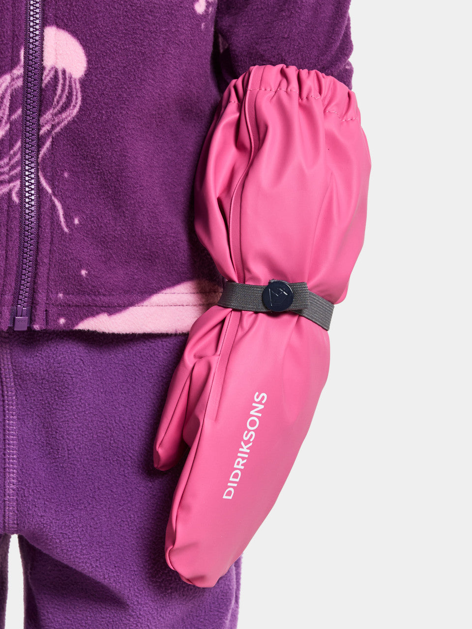 Kids Long Cuff Fleece Lined Rain Mittens – Waterproof, PU | Didriksons