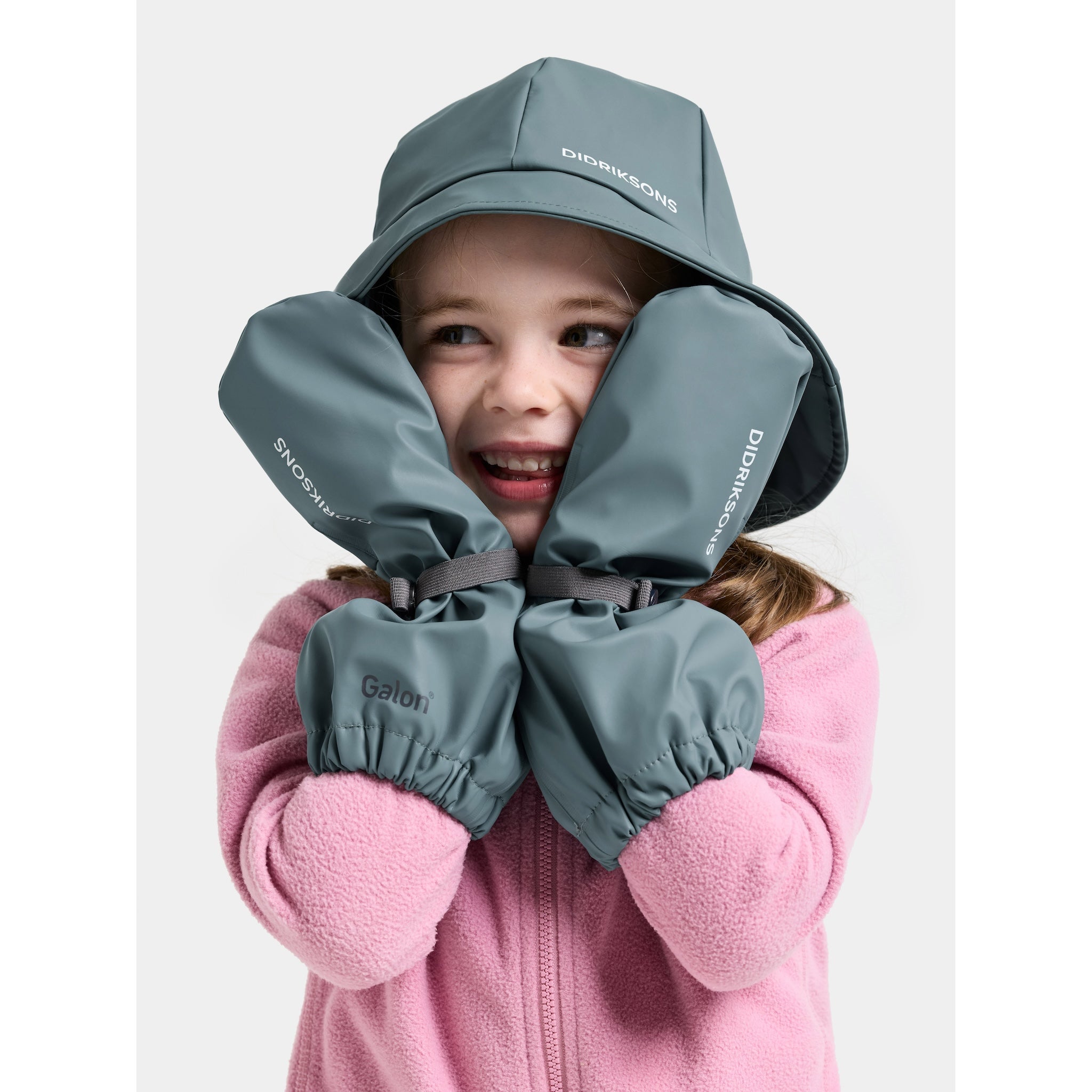Kids Long Cuff Fleece Lined Rain Mittens – Waterproof, PU | Didriksons