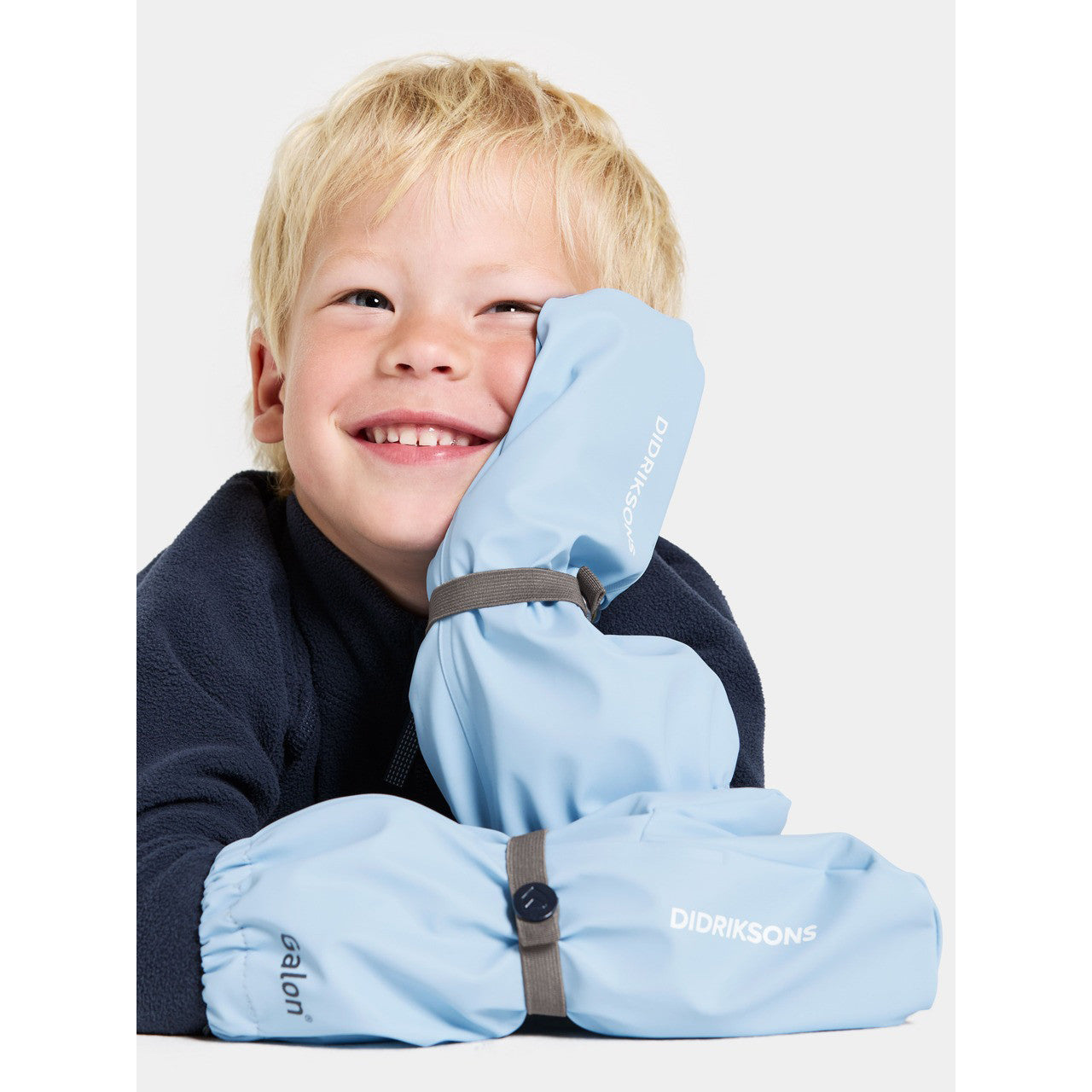 Kids Long Cuff Fleece Lined Rain Mittens – Waterproof, PU | Didriksons