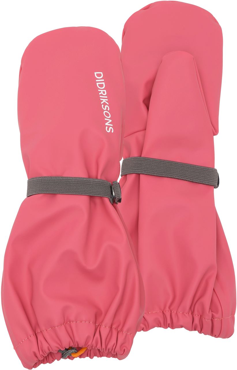 Kids Long Cuff Fleece Lined Rain Mittens – Waterproof, PU | Didriksons #color_dusty-azalea