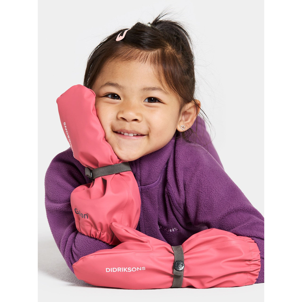 Kids Long Cuff Fleece Lined Rain Mittens – Waterproof, PU | Didriksons