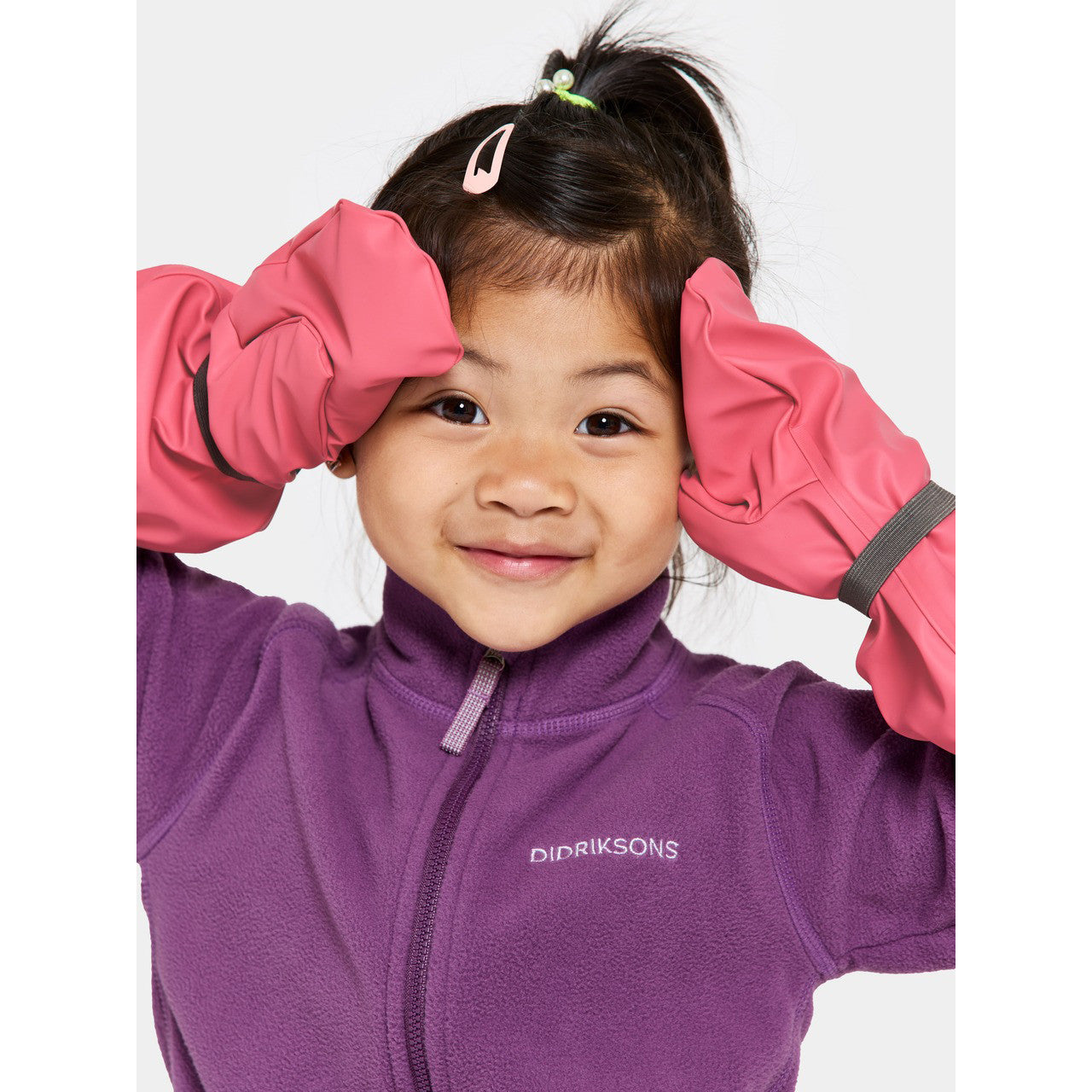Kids Long Cuff Fleece Lined Rain Mittens – Waterproof, PU | Didriksons