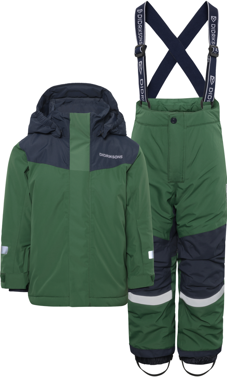 Kids Waterproof Skare Winter Set-Jacket and Snowpants – Insulated | Didriksons #color_petrol-green