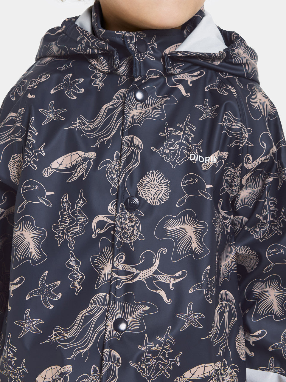 Kids Waterproof Unlined Printed Rain Set- Slaskeman – Jacket & Bibs, PU | Didriksons