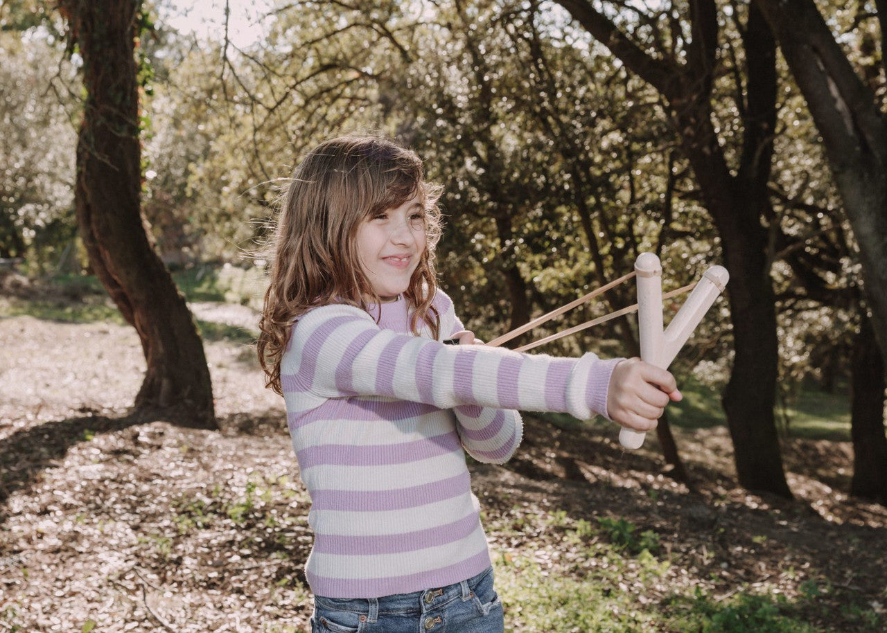 Wooden Slingshot with Cork Balls