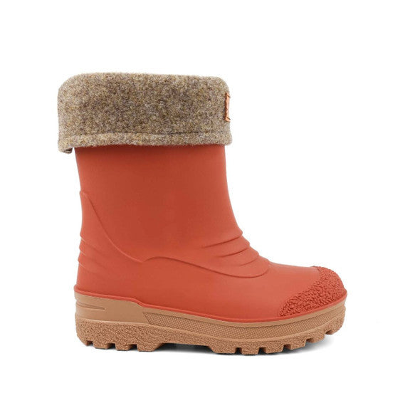 Kids Warm-Lined Waterproof Gimo Rubber Boots | Kavat #color_rust